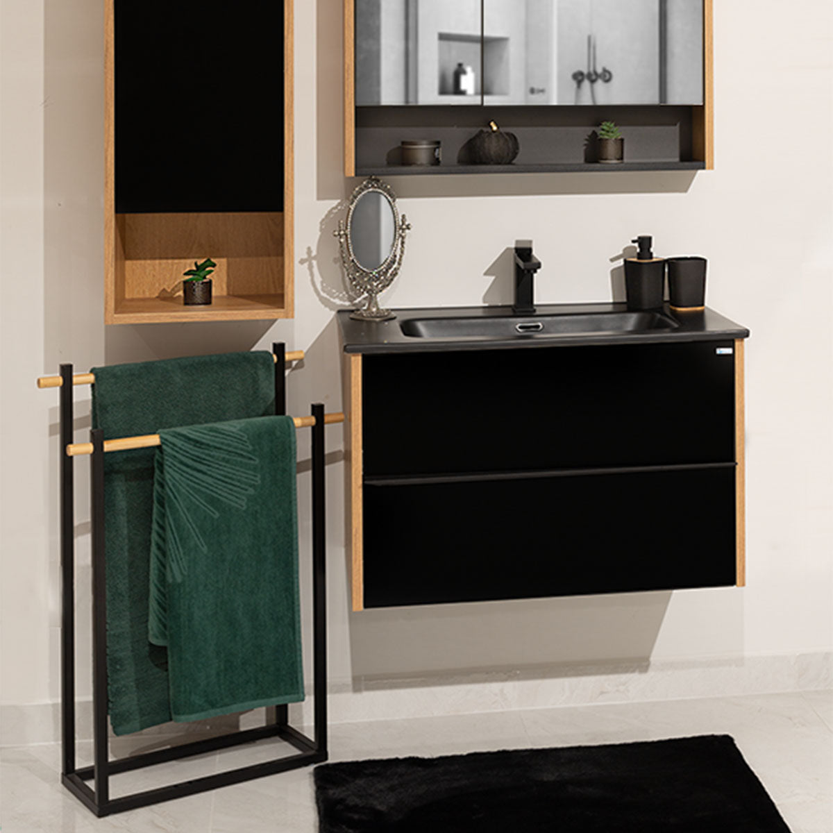UNA DONJI DEO 75 PLAZMA KONZOLNA MATT BLACK LAVABO