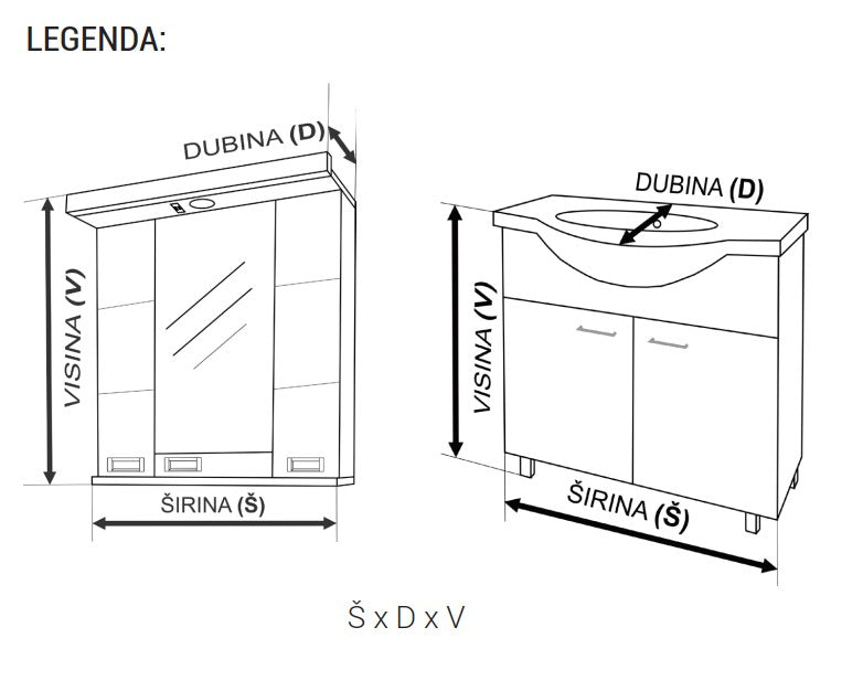 UNA DONJI DEO 75 PLAZMA KONZOLNA WHITE LAVABO