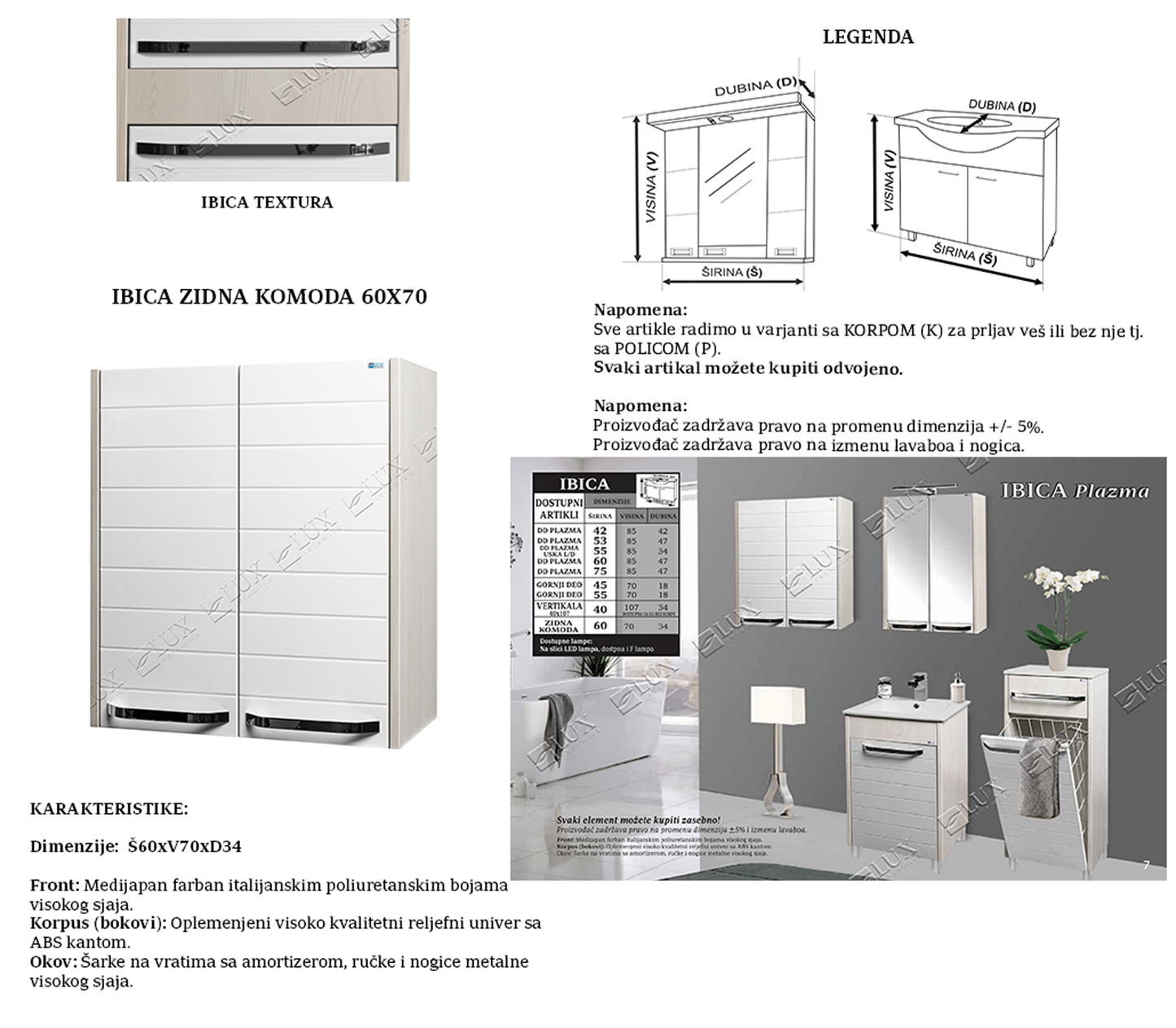 IBICA ZIDNA KOMODA 60x70