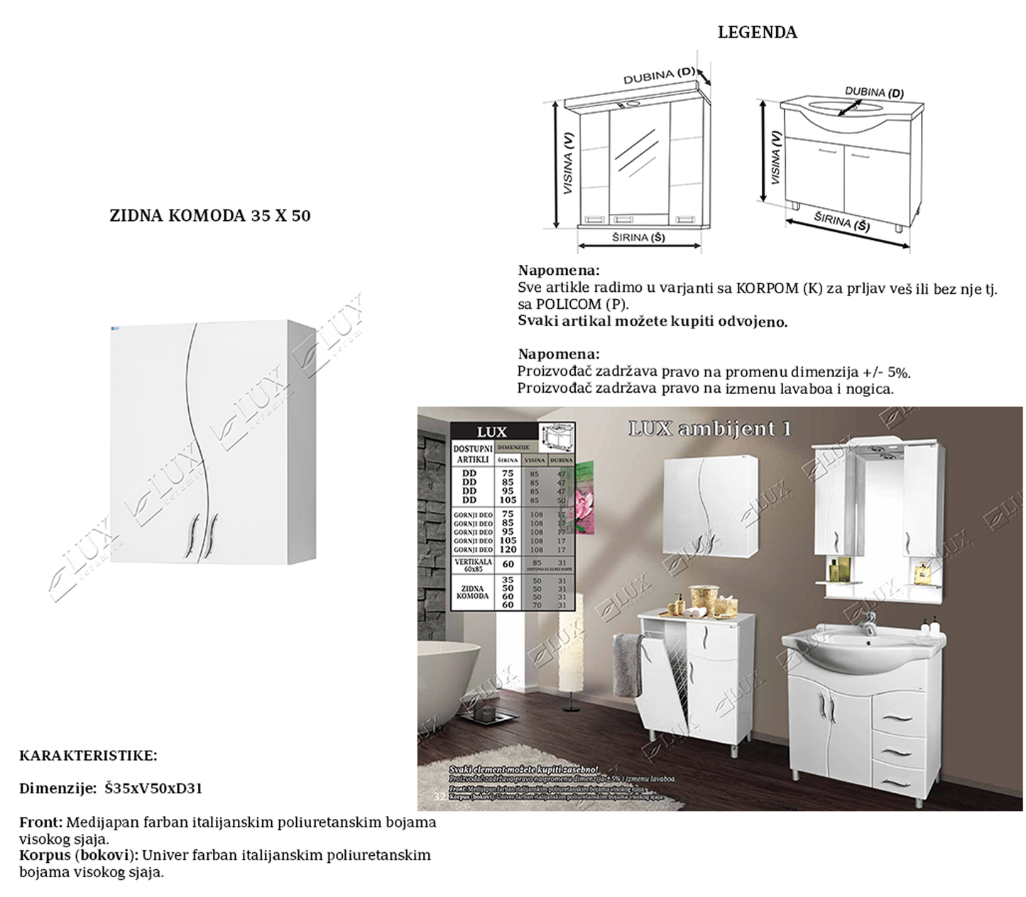 ZIDNA KOMODA LUX 35x50